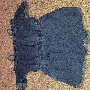 Stylish Off the Shoulder Denim Jumper